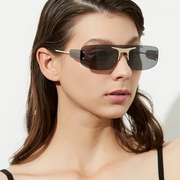 

One-piece Sunglasses New 2020 Fashion Hot Selling Rimless Sun Glasses Women Men Cool Borderless Colored Glasses Ladies UV400