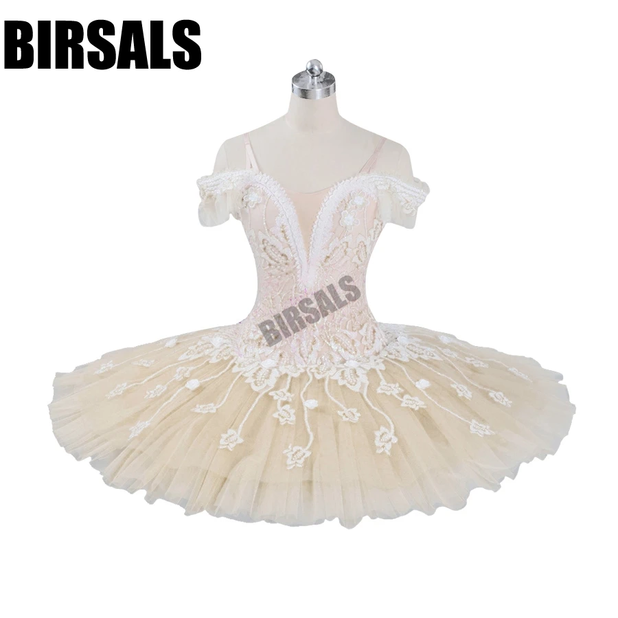 

Beige Fairy Harlequinade Variation Professional Ballet Tutu Dress Kids Performance Competiton Tutu Costume BT9073