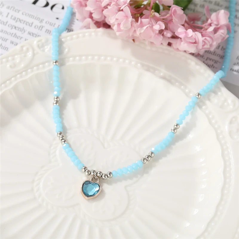 17KM Bohemian Colorful Bead Shell Necklace for Women Summer Short Beaded Collar Clavicle Choker Necklace Female Jewelry