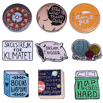 

K2003 Wholesale 20pcs/lot Cute Book Enamel Pins and Brooches for Women Men Lapel Pin Backpack Bags Badges Kids Gifts Jewelry