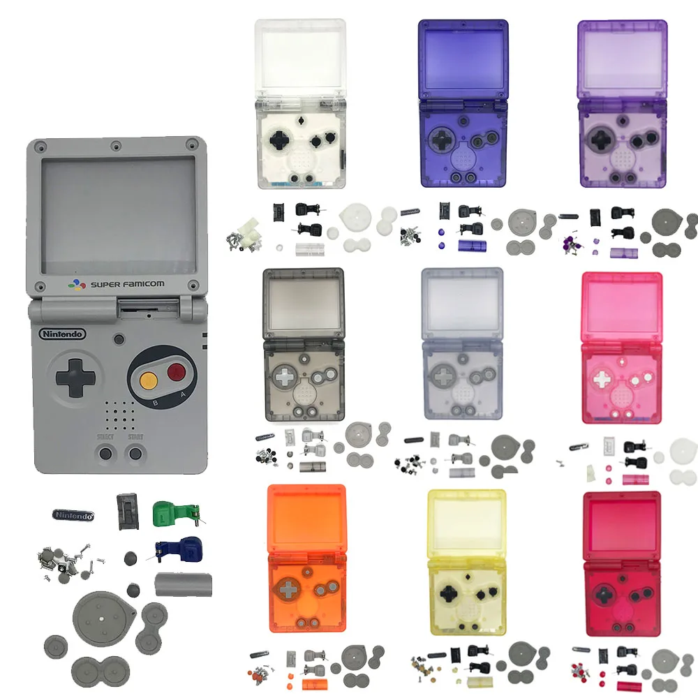 Новый прозрачный цветной корпус для GBA SP игровой консоли Gameboy Advance чехол с