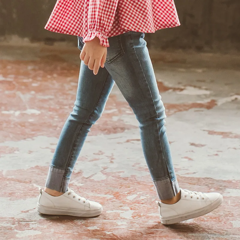 

Crawler 2019 Spring And Autumn New Style Girls Korean-style Western Style Doubled Foot Mouth Jeans Middle And Large CHILDREN'S P