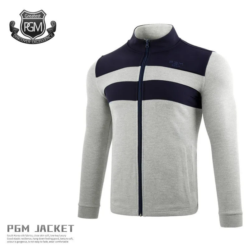 gray PGM одежда для гольфа осенняя и зимняя мужская куртка с длинным рукавом теплая трикотажная одежда - Цвет: gray