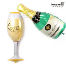 Праздник Кубок шампанского алюминиевая фольга декоративная бумага бахрома предложение церемония Свадьба День рождения декоративный шар Sup