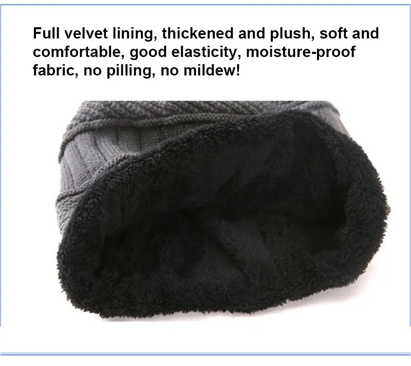 Новая теплая зимняя шапка для шеи, вязаный набор шапки и шарфа Skullies Beanie, зимняя шапка для мужчин, Балаклава, маска, шапка, вязаная шапка