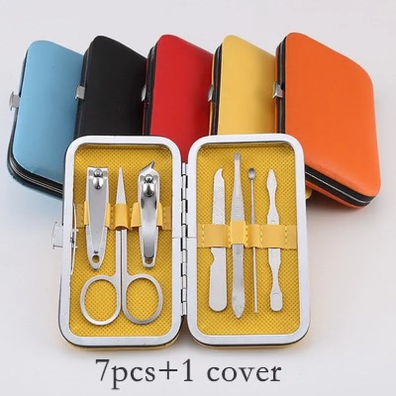7pcs Stainless Steel Nail Clippers Set Professional Scissors Suit With