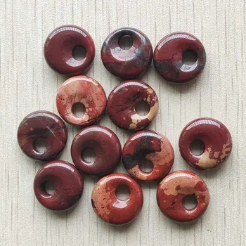 

Wholesale 12pcs/lot New good quality natural rainbow stone gogo donut pendants beads 18mm for jewelry making free shipping