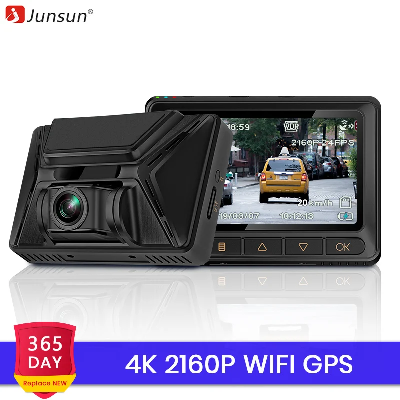 Junsun 4K 2880*2160P Dashcam Ultra HD ночного видения Автомобильный видеорегистратор sony IMX335