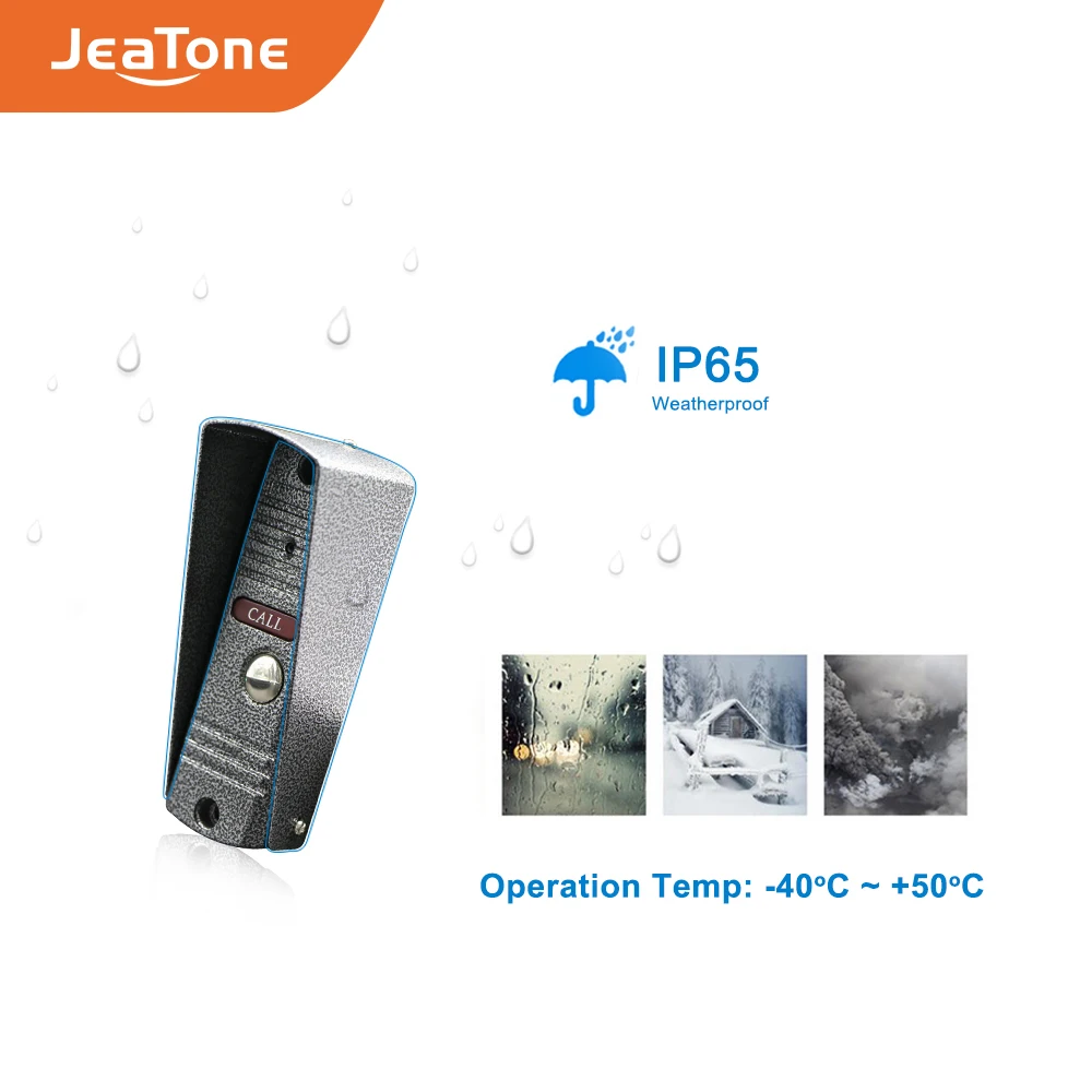 JeaTone 1200TVL Wireless Door Bell 1.3MP Front Door Camera Video Monitoring Unlocking Talking Intercom System Doorphone