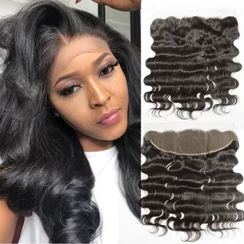

Peruvian Body Wave Lace Frontal Closure with Baby Hair 13X4 Swiss Lace Frontal Pre Plucked Virgin Human Hair Closure Pieces