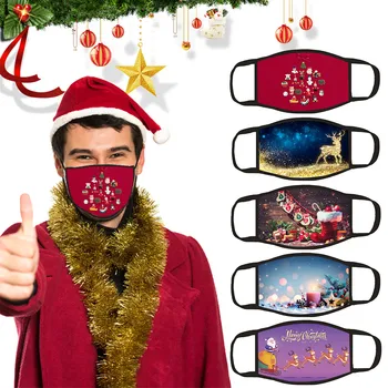 

Adult Christmas Cartoon Mask Reusable Xmas Printed Face Mask Breathable Washable Cotton Masks Unisex Mondkapjes Wasbaar Masque