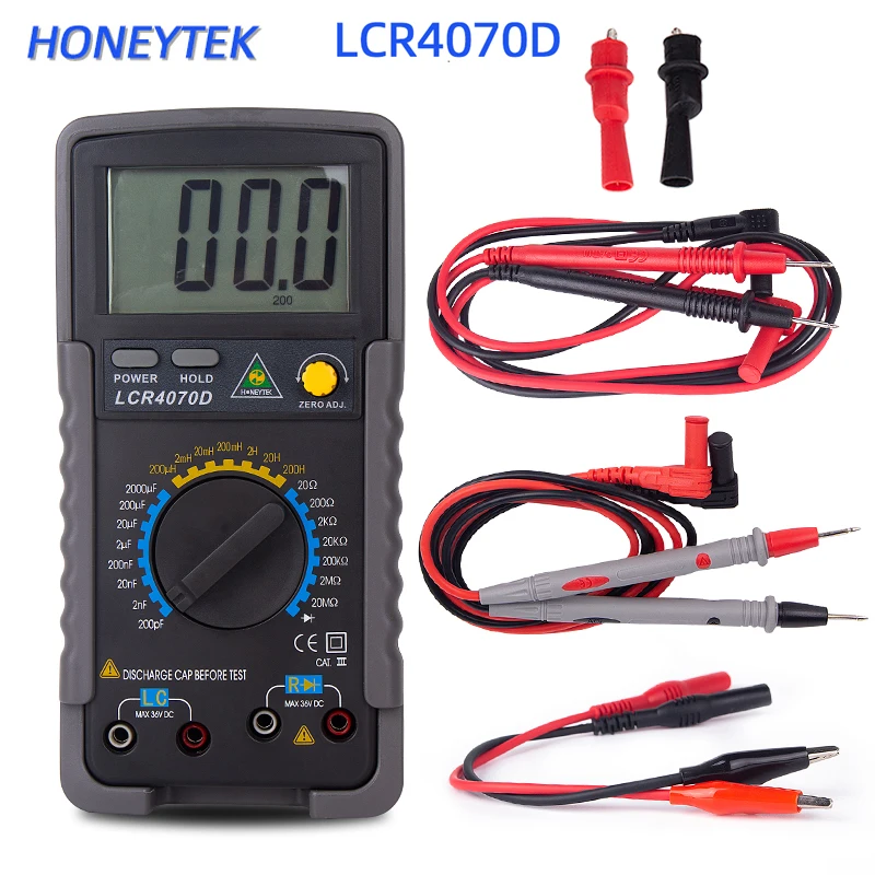 

HONEYTEK Digital Capacitance Inductance Resistance Multimeter LCR Meter Capacitance Meter Inductance Meter Measuring Tester Sets