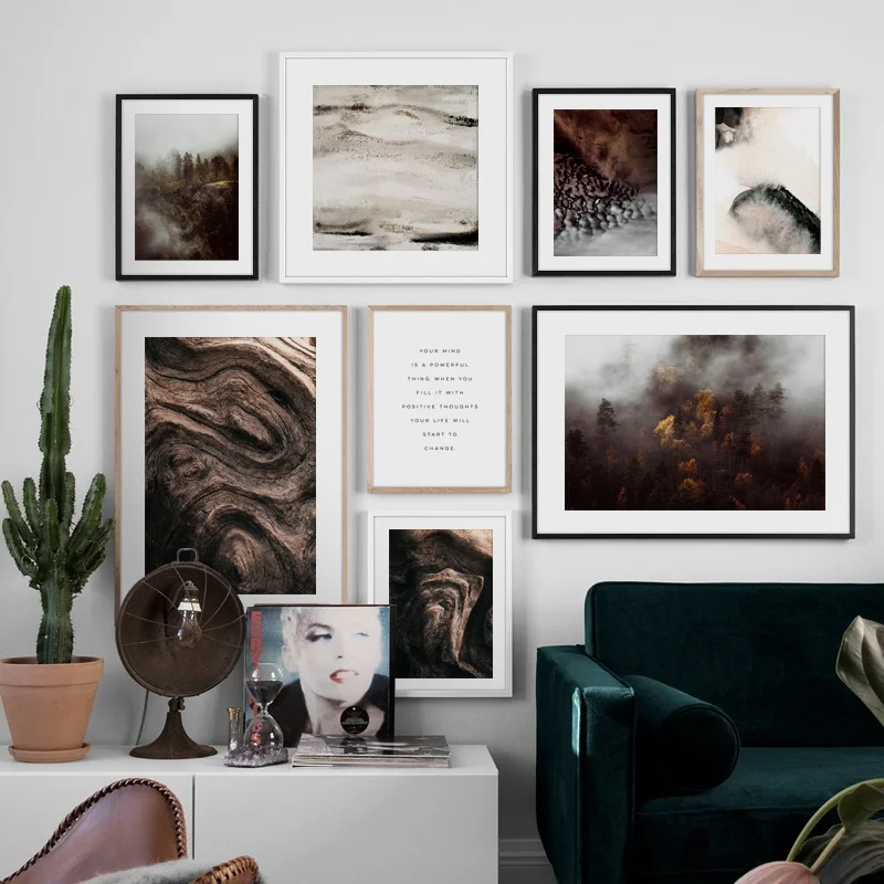 Autumn Misty Forest Wood Beige Stained Nordic Posters And Prints Wall Art Canvas Painting Wall Pictures For Living Room Decor Autumn Misty Forest Wood Beige Stained Nordic Posters And Prints Wall Art Canvas Painting Wall Pictures For Living Room Decor