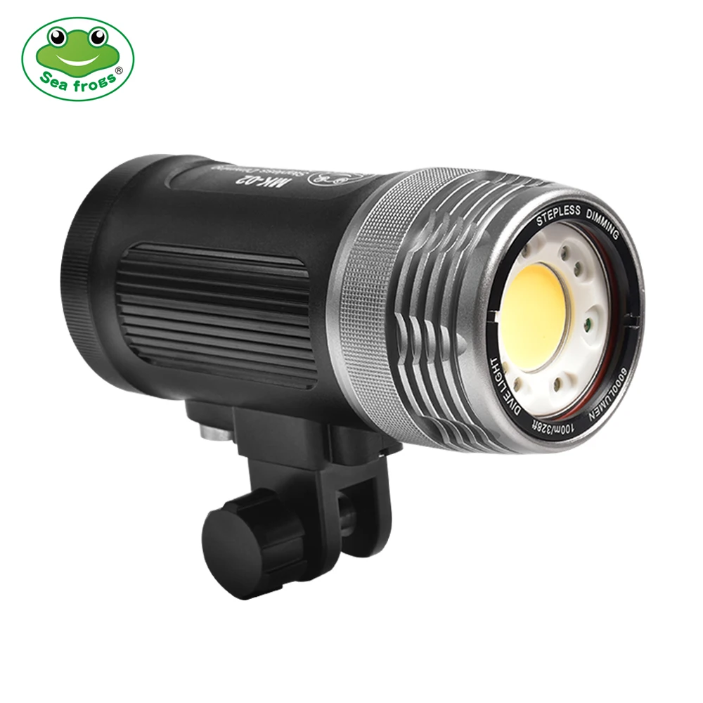 Seafrogs MK02 100meter Deepth Waterproof 6000LM Photography Video Light With Optical Fiber Interface Diving Touch