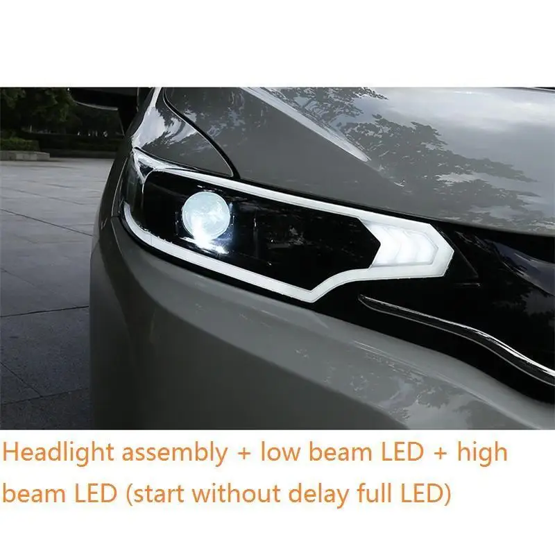 Para Авто Стайлинг Led Drl дневные ходовые Автомобильные фары передние противотуманные задние фары 14 15 16 17 для Honda Fit