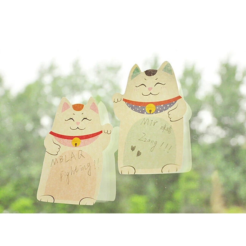 Симпатичные Kawaii счастливая кошка стоячие блокноты для записей бумажные стики