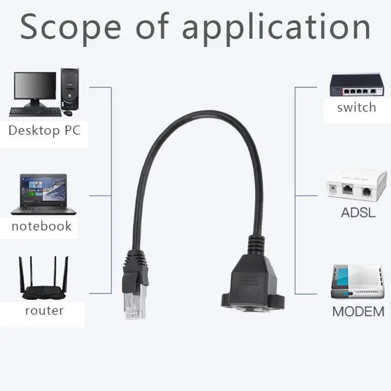 8Pin RJ45 кабель папа-мама винт крепление 100 м LAN Сетевой удлинитель | Компьютеры и