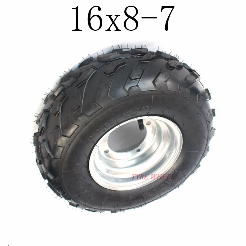 Картинг детская коляска ATV UTV 16X8. 00-7 дюймов бескамерное колесо шин с 4 отверстиями на высоком каблуке 11 см, концентратор