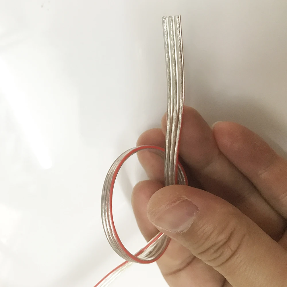  Transparent Power sheath Cord Wire 3pin 17 strands copper Cable OD 1.8mm positive and negative insu - 4000300906174