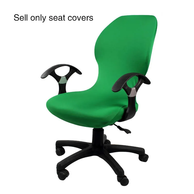 Forest green Новая мода эластичные ткани офисные раздельные чехлы на стулья стрейч компьютерная боковая крышка кресла моющийся Съемный складной чехол - Цвет: Forest green