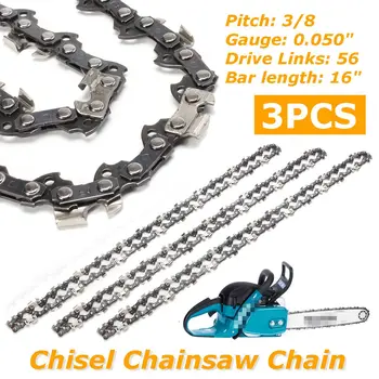 

3Pcs Chainsaw Semi Chisel Chains 3/8LP 0.05 For Stihl 361 365 DCS300 DCS330S DCS33OTH other Electric Saw 16" Chainsaw Chain