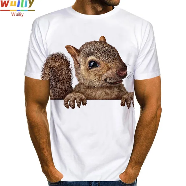 Men's Squirrel T Shirt 3D Print Shirt Animal Graphic Tees Lovely Pattern Tops Men/Women Cute Puppy Face Tee Funny Pet T-shirt squirrel Style