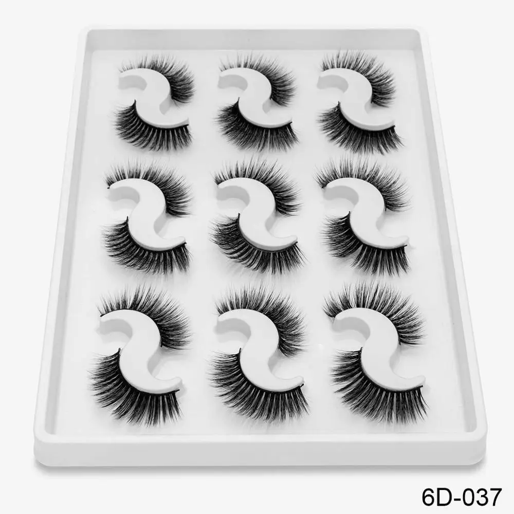ISEEN Новые 9 пар 3D Искусственные норковые накладные ресницы пушистые тонкие толстые ресницы ручной работы мягкие ресницы для макияжа инструменты для наращивания - Цвет: 6D-037