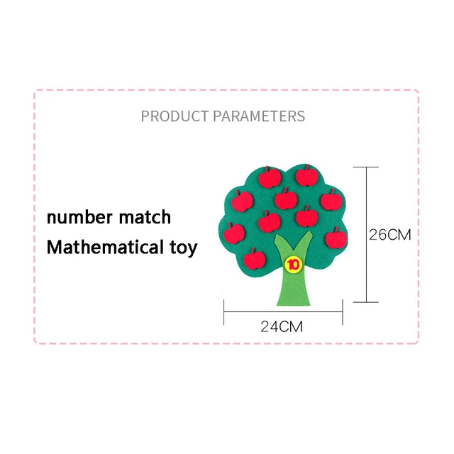 Montessori Math Toy Apple Trees Teach kids development Intelligence Kindergarten Diy Weave Cloth Early Learning Education Toy 4