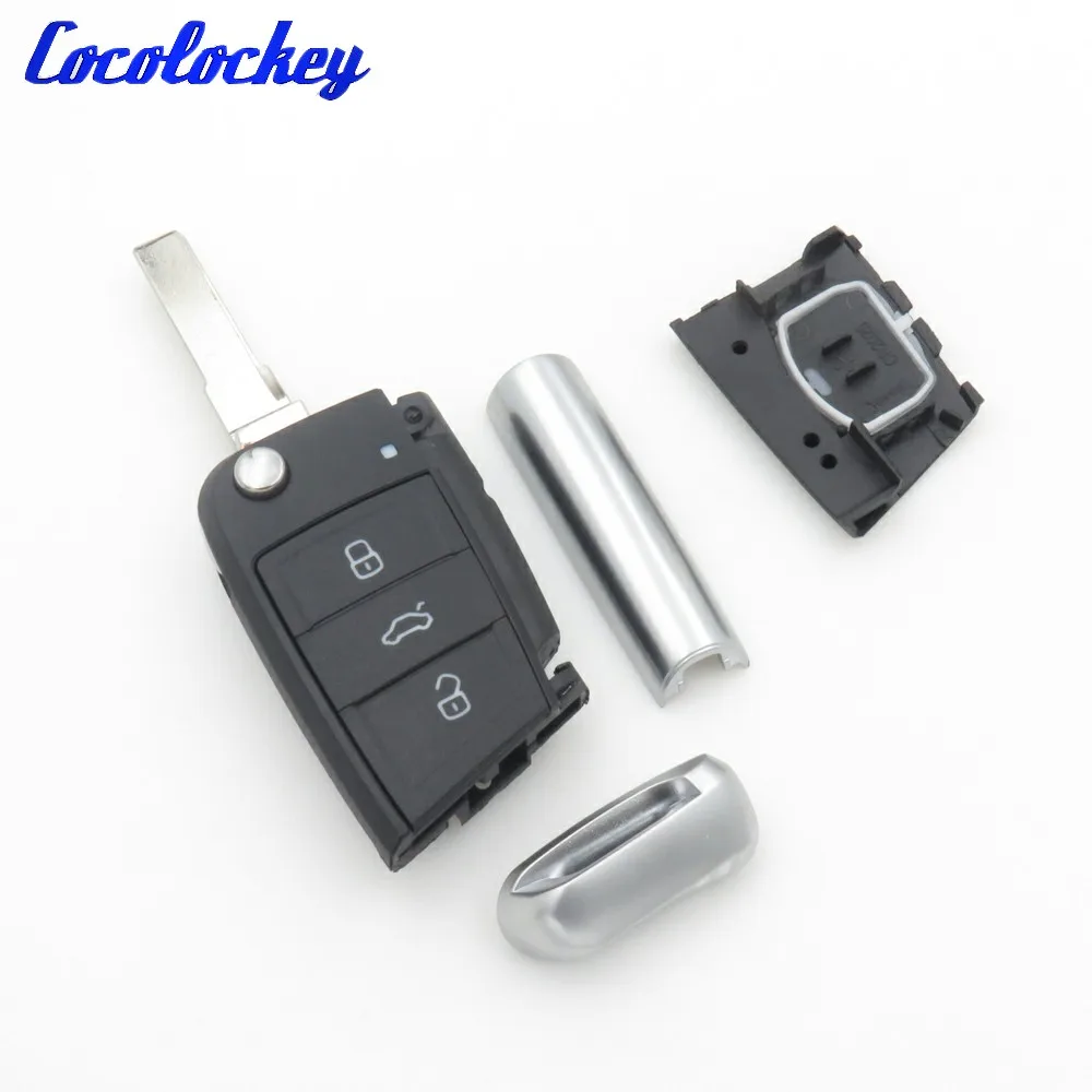 Корпус откидного ключа cojuntos Key для vw gollf 7 MK7 skoda octavia A7 металлическая сменная деталь