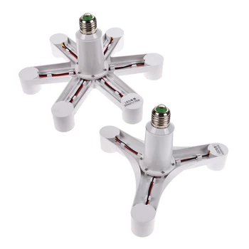 

Bulb Base Adapter 1 To 4/7 LED Lamp Light Bulb Base Socket Splitter Holder Converter White 220V