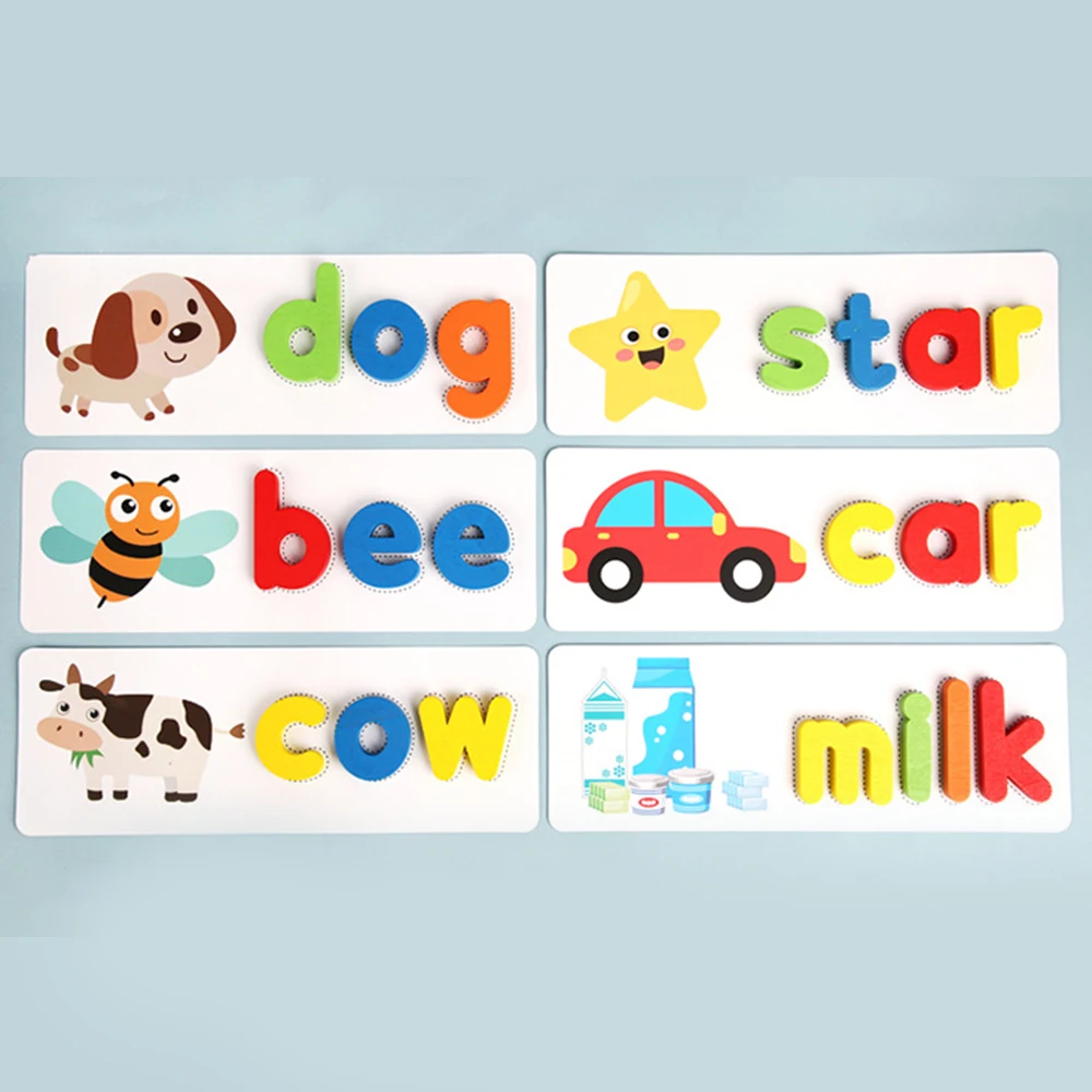 Детская головоломка АЛФАВИТ ABC заклинание игра деревянные бумажные игрушки для