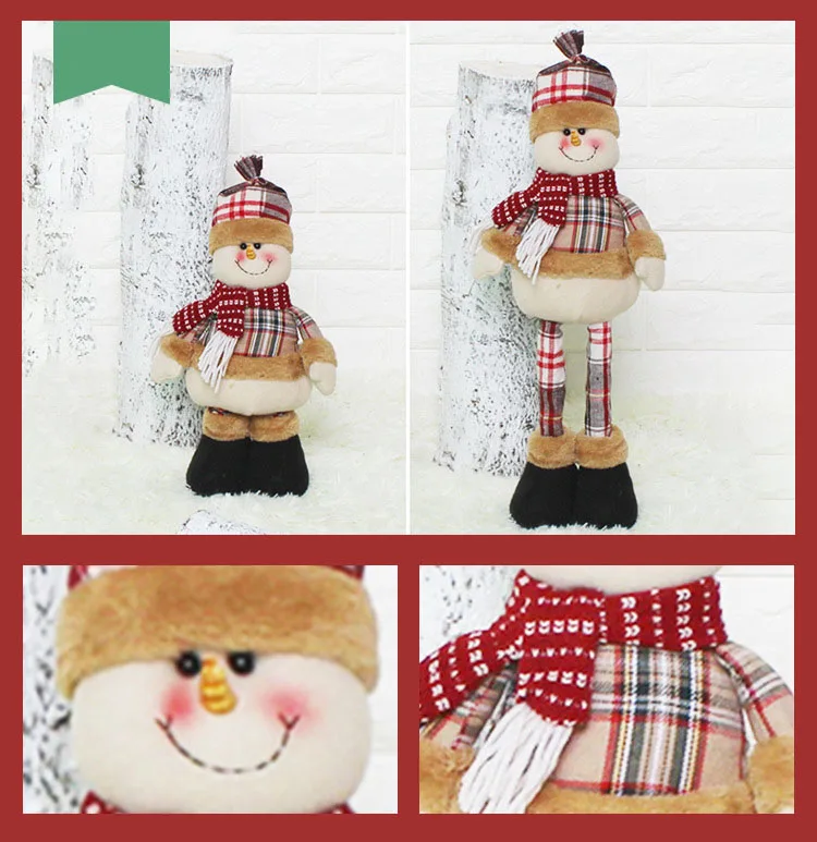 Рождественские украшения для дома куклы большого размера выдвижной Санта-Клаус снеговик лося игрушки Рождество счастливого Нового года подарок для детей