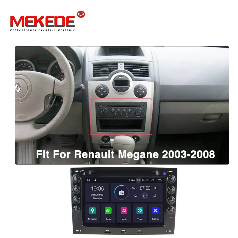 Discount MEKEDE Android 9.0 car dvd player with 4GB RAM for RENAULT MEGANE 2003-2008 car audio gps dvd car radio car gps dvd player 1