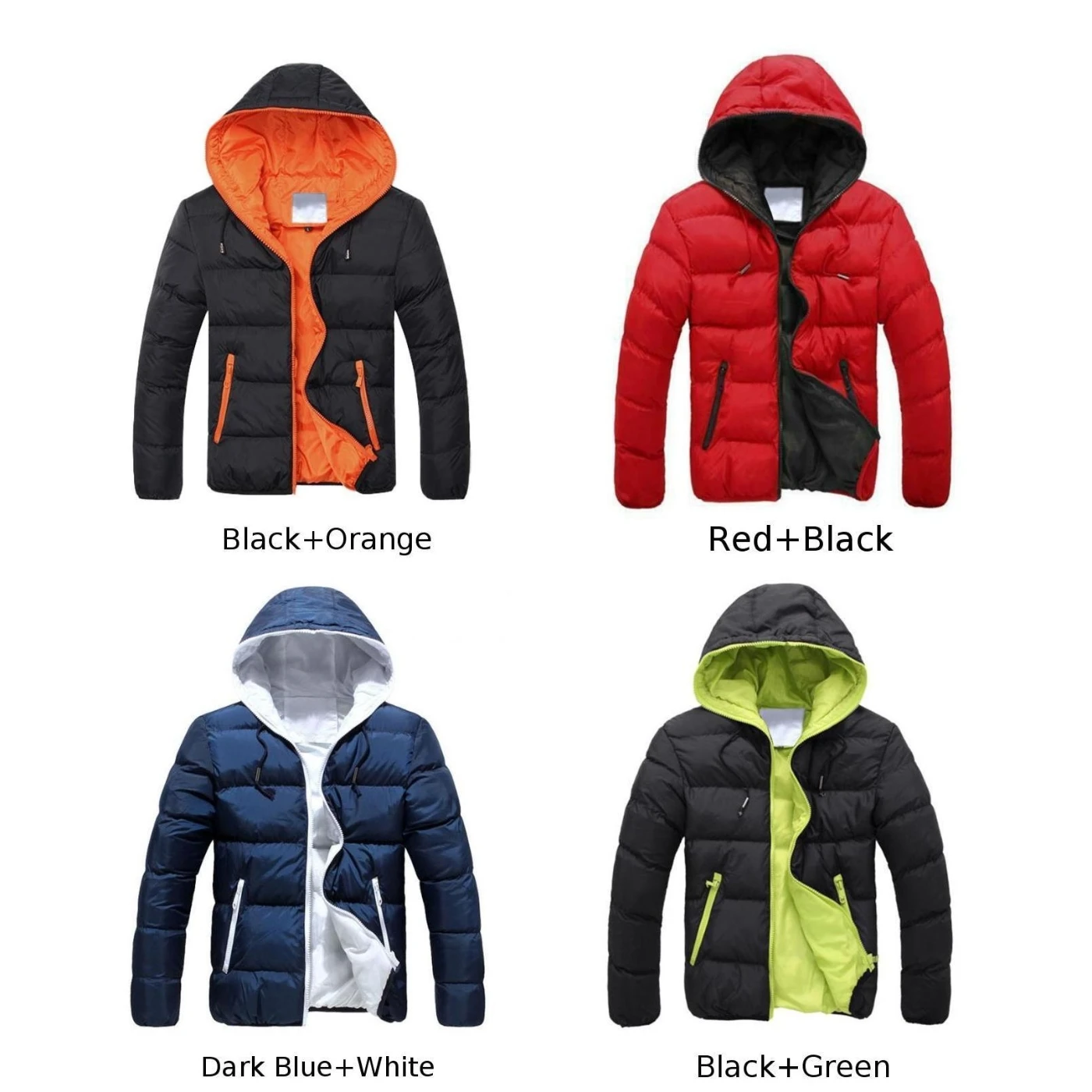 Мужское пуховое пальто базовое зимнее теплое с капюшоном длинным рукавом