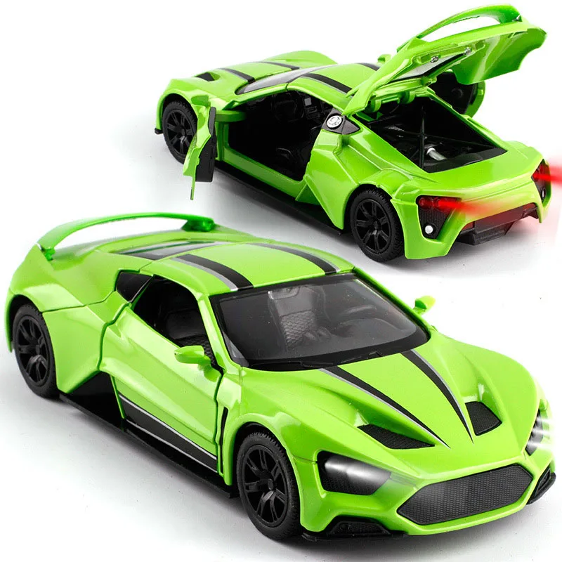 

1/32 High Simulation Sports Car Alloy Pull Back Model Car Toy Sound Light Toys Car