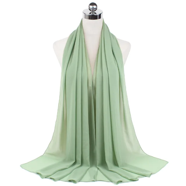 High Quality Good Stitching Stitch Plain Premium Heavy Chiffon Hijab Scarf Malaysian Women's Scarves Hijabs Long Shawl Shawls 32
