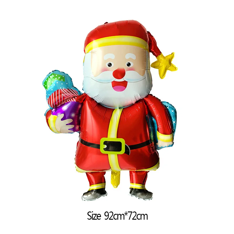 Рождественский запас фольги Воздушные шары Санта Клаус фольги Воздушные шары Подарочная коробка Globos рождественские шарики с колокольчиками рождественские украшения Xmas орнамент