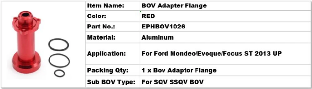 Epman Jdm Заготовка алюминиевый предохранительный клапан адаптер/SQV SSQV BOV для Ford Mondeo/Evoque/Focus ST 2013 UP EPHBOV1026