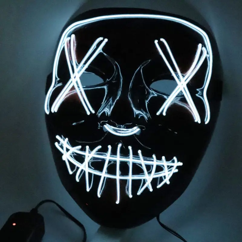 Halloween LED Mask Flashing Purge Masks Election Mascara Costume Party Light Up For Masquerade Cosplay Glow In Dark