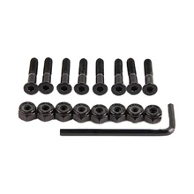 

8Pcs Skateboard Trucks Screws Hardwares M5x25/29/32/38/44/50mm Mounting Bolts Anti-rust Carbon Steel Durable Bridge Nails Nuts