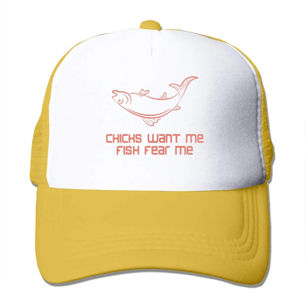 Chicks Want Me Fish Fear Me сетчатые бейсболки унисекс Кепка в Стиле Дальнобойщика, желтый, один размер