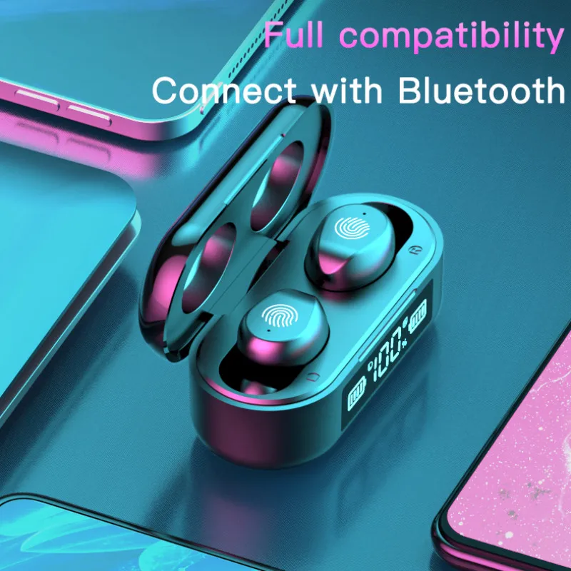 F9 6 TWS Bluetooth 5 0 Wireless Earphones Headphone Touch Control Earphones Stereo Sport Headset Gaming Auriculare