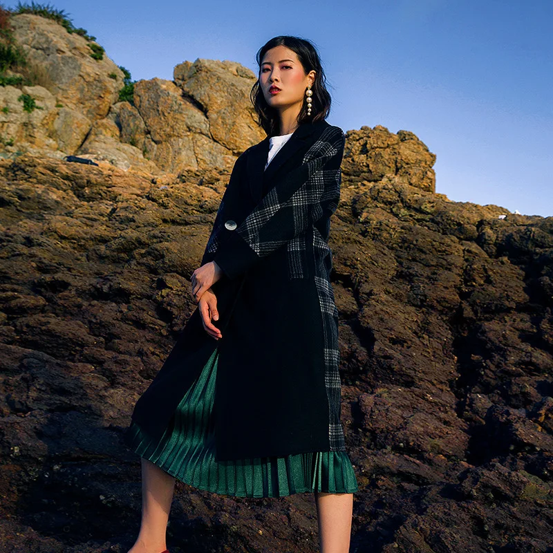 

Wool Coat Women Spring Autumn Ladies Coats and Jackets Double Sided Long Jacket Korean Abrigos Mujer Invierno 2020 9136 YY518