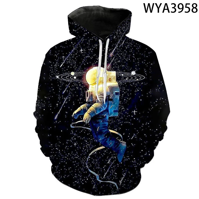 Espaço galáxia astronauta 3d hoodies homens mulheres
