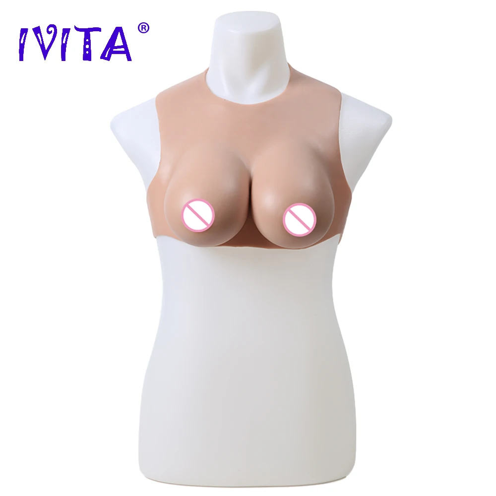 IVITA 100% искусственная силиконовая форма груди 2 цвета C чашка поддельные грудь для