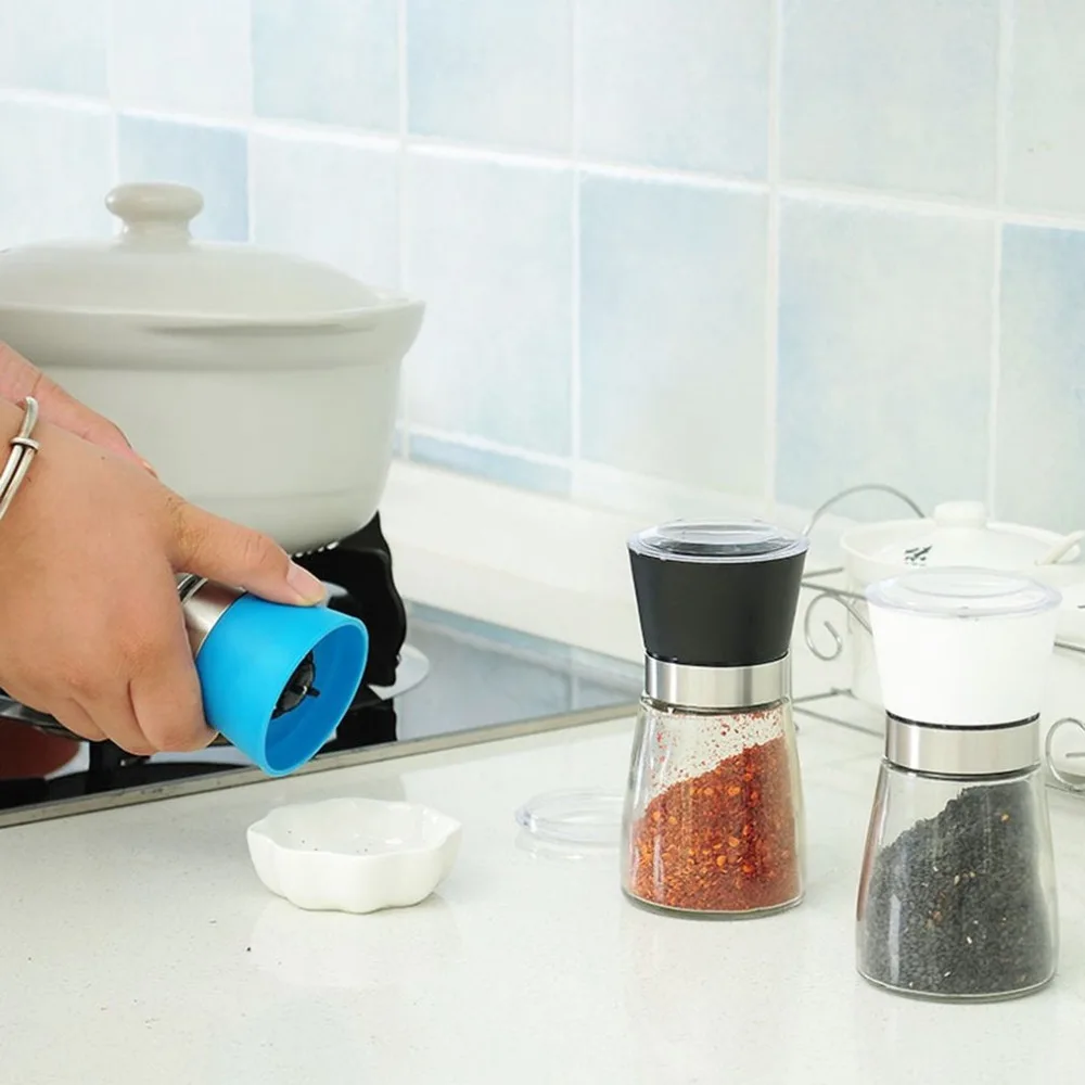

Virtuous Manual Adjustable Glass Salt or Pepper Mill Grinder Set - Good Grips Grinding Mechanism Kitchen Tool