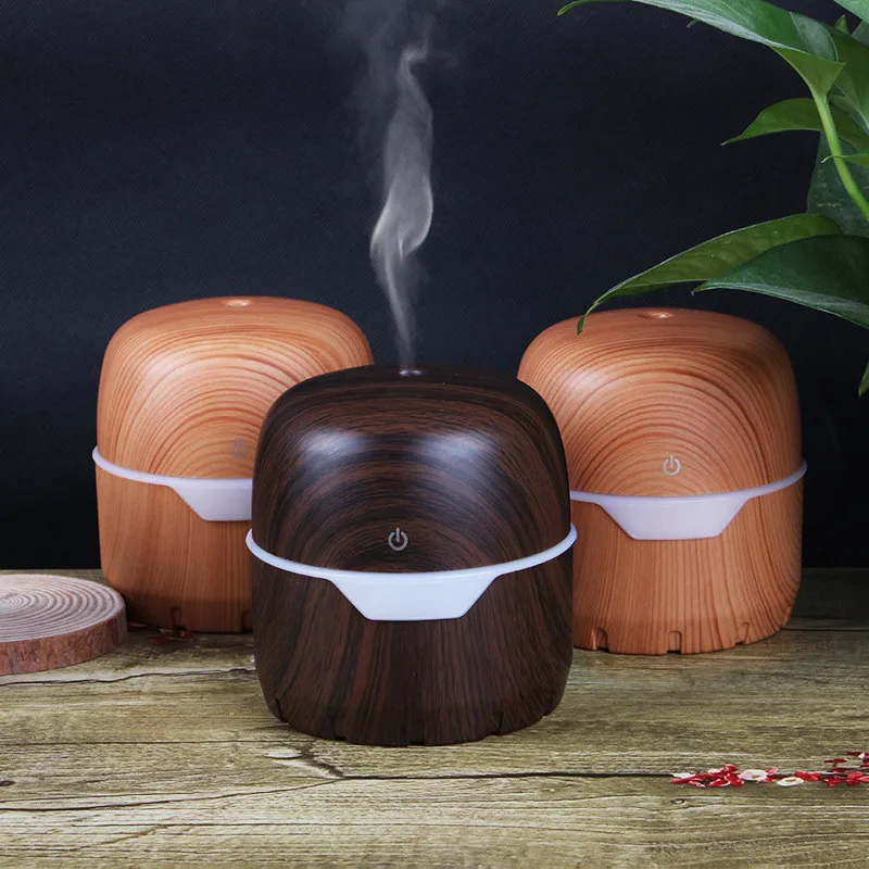 

ELOOLE 300ml /130ML Wood Grain Air Humidifier USB Ultrasonic 7 LED Light Electric Essential Oil Diffuser For Home Aromatherapy