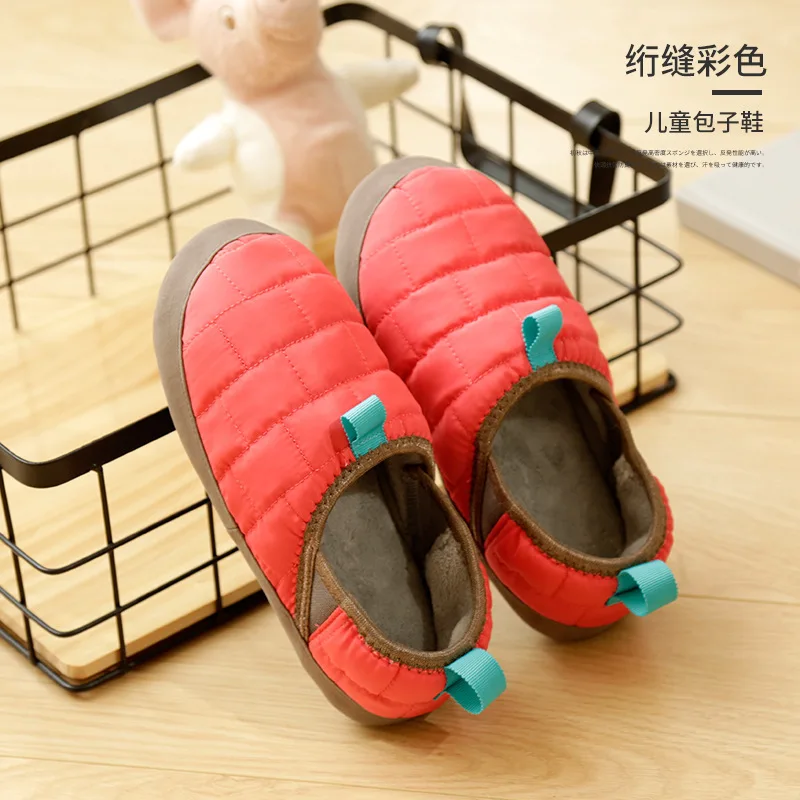 

Autumn And Winter Child Models Warm Cover Heel BOY'S Girls Anti-slip Waterproof CHILDREN'S Baby Slipper Household Indoor Cotton-
