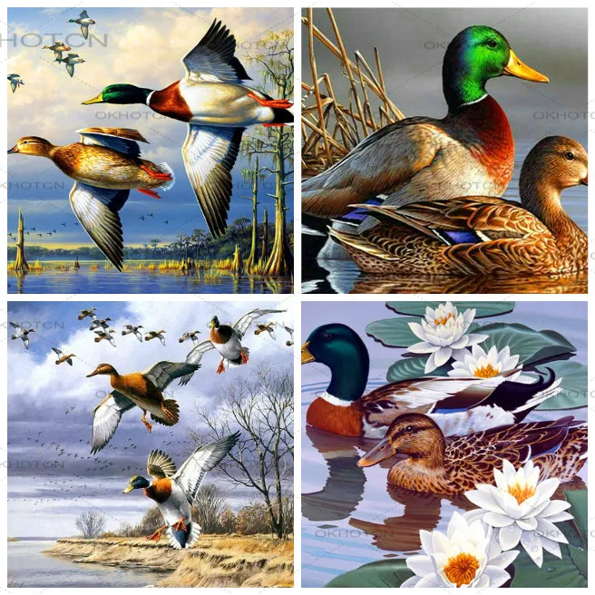 Diamond Embroidery Wild Duck Mosaic Diy Rhinestones Picture Painting Cross Stitch Animal Sale Needle Gifts | Дом и сад