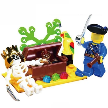 

Pirates Compatible Lepining Pirate Series Constructor Skulled Island Adventure Figure Building Blocks Xmas Bricks Kids Toy